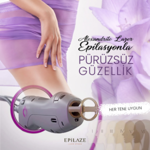 “Alexandrite lazer KKTC – Epilaze Laser Studio’da Alexandrite lazer epilasyon işlemi uygulanan kadın”